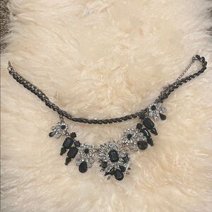 Elegant Black and Silver Statement Necklace